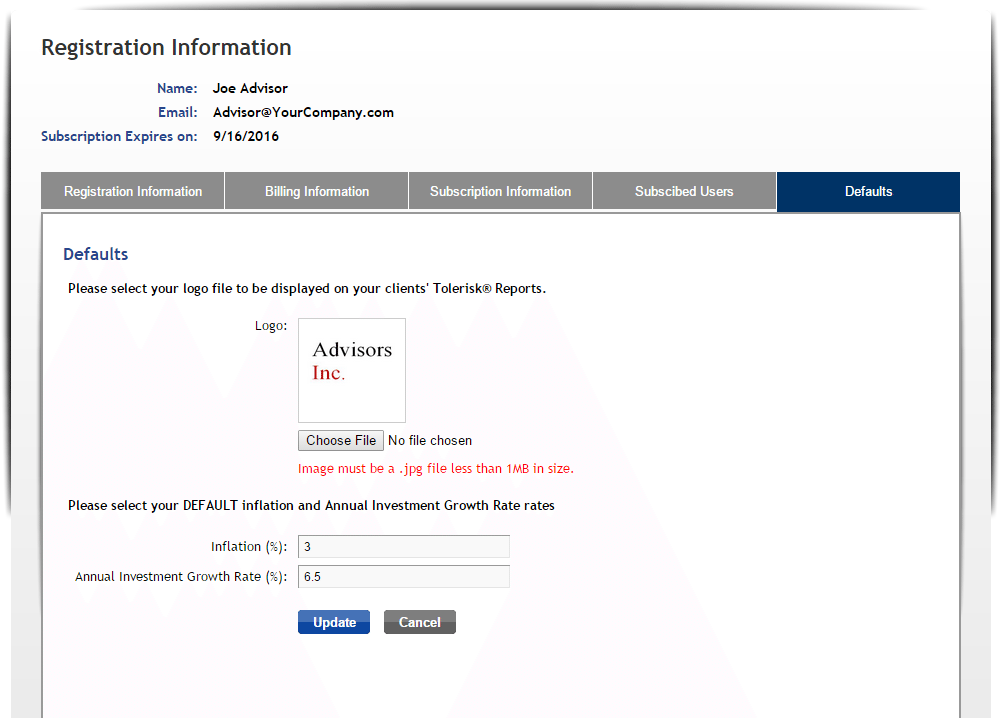Tolerisk User Guide - Uploading Your Logo